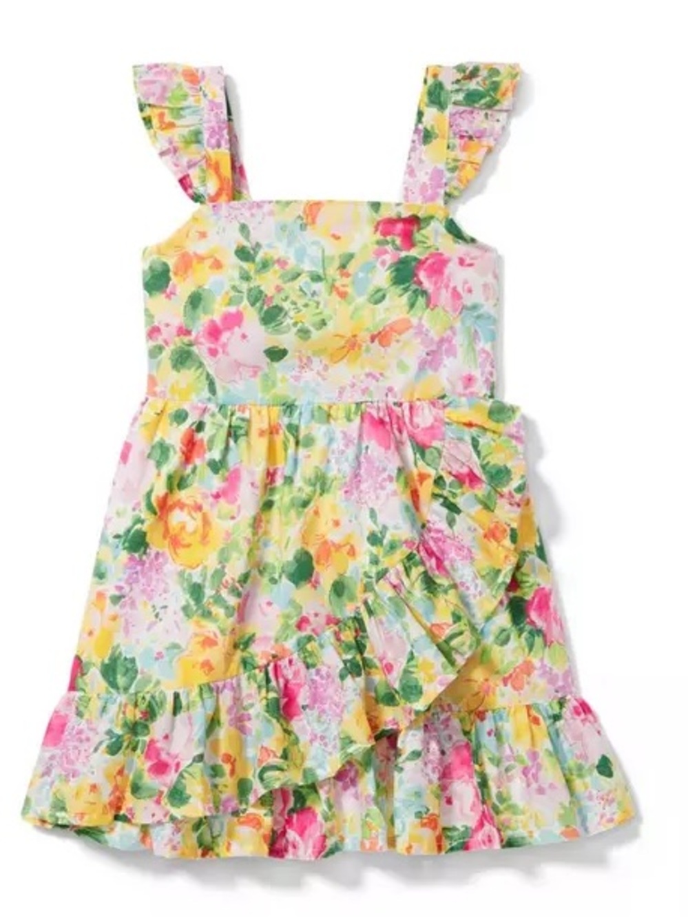 Janie and Jack White Floral Ruffle Dress Size 12-18 Month Easter Spring Summer